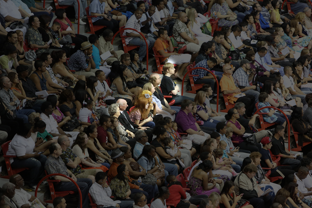 Family in the crowd